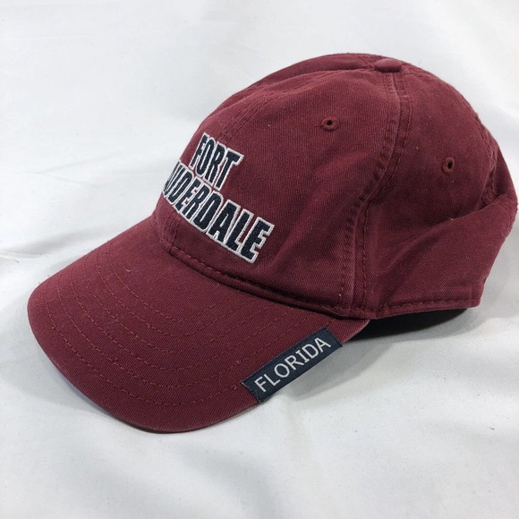 FORT LAUDERDALE FLORIDA USA RED HAT CAP ADJUSTABLE ONE SIZE FITS MOST STRAP OSFM - Picture 2 of 12
